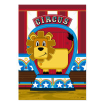 Cute Circus Lion Bookmark Business Card Template