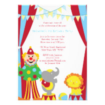 Cute circus theme boy / girl birthday party invite