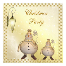 Cute & Classy Snowman Christmas Party Personalized Announcements