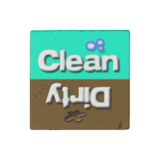 Cute Clean/Dirty Dishwasher Kitchen Dishes Stone Magnet