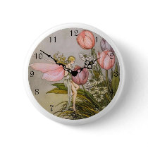 Cute Clock Style Kid Button - 'Tooth Fairy' by dizzypixels Cute Clock Style Kid Button - 'Tooth Fairy'