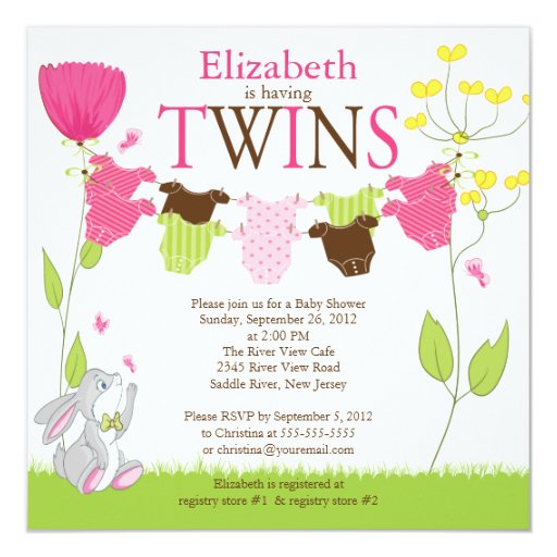 Cute Clothesline Multiple Baby Shower Invitations | Zazzle