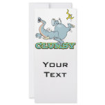 cute clumsy elephant cartoon full color rack card