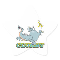 cute clumsy elephant cartoon sticker