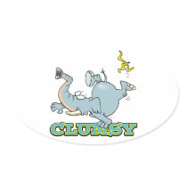 cute clumsy elephant cartoon stickers