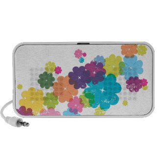 Cute CMYK flower pattern doodle speaker zazzle_doodle