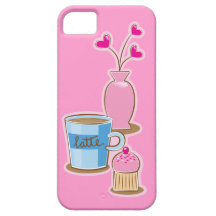 Cute coffee break with latte flowers hearts iPhone 5 cover