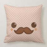 Cute coffee mustache throw pillows
