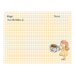 Cute Coffee Recipe Cards Post Cards