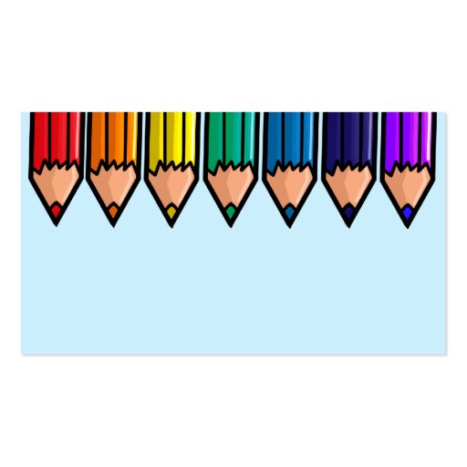 Cute color pencils business cards (back side)