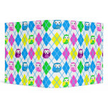 Cute Colorful Argyle Owl Pattern Binder