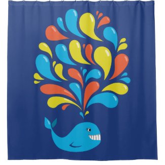 Cute Colorful Blue Whale