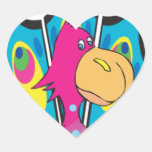cute colorful cartoon peacock character sticker