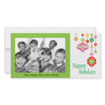 Cute Colorful Christmas Ornaments photo cards