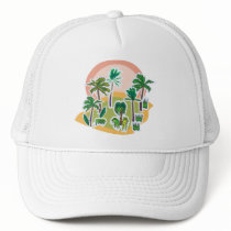 Cute, Colorful Desert Oasis and Plants Hats by naturetees Cute, Colorful Desert Oasis and Plants Hats