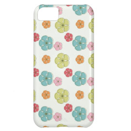 Cute Colorful Flowers Pattern Blue Green Orange Case For iPhone 5C