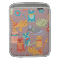 Cute Colorful Kitty Cats Gifts for Cat Lovers Pink iPad Sleeves  at Zazzle