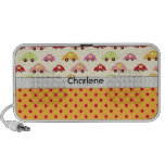 cute colorful little retro cars and polka dots portable speaker