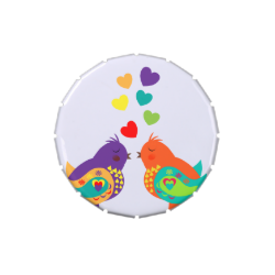 Cute Colorful Love Birds Ditsy Love Hearts Candy Tin