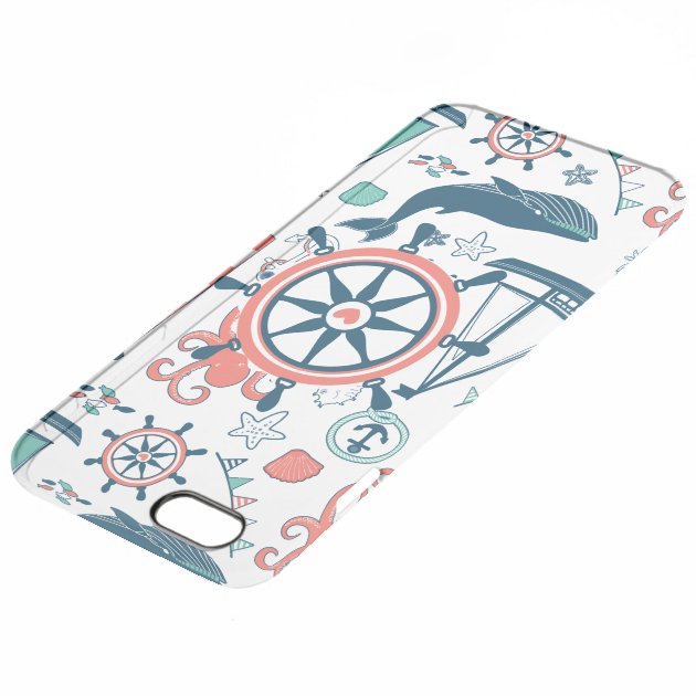Cute Colorful Nautical Boat Wheel Pattern Uncommon Clearlyâ„¢ Deflector iPhone 6 Plus Case-3