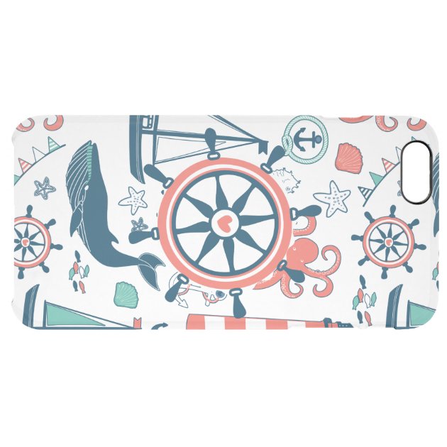 Cute Colorful Nautical Boat Wheel Pattern Uncommon Clearlyâ„¢ Deflector iPhone 6 Plus Case-5