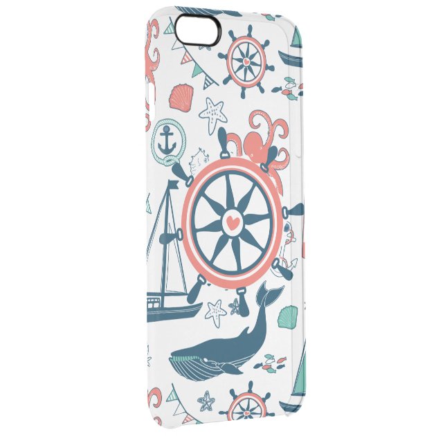 Cute Colorful Nautical Boat Wheel Pattern Uncommon Clearlyâ„¢ Deflector iPhone 6 Plus Case-2
