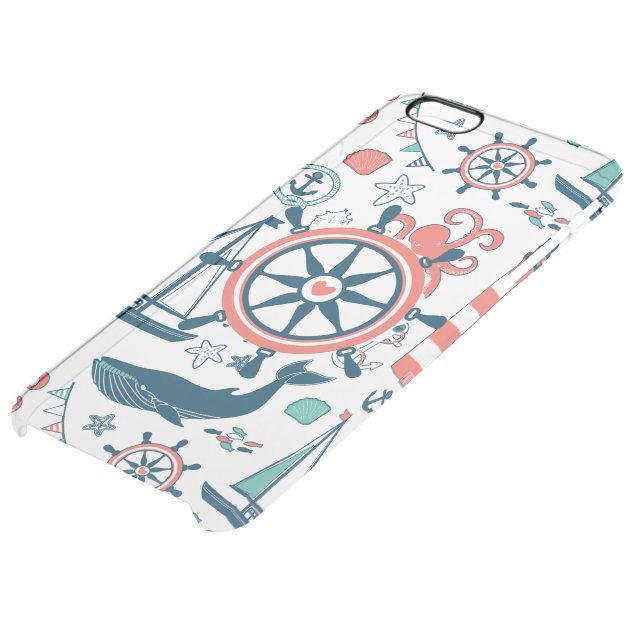 Cute Colorful Nautical Boat Wheel Pattern Uncommon Clearlyâ„¢ Deflector iPhone 6 Plus Case-4