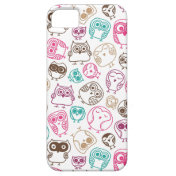 Cute colorful owl pattern in pink and blue iPhone 5 cover