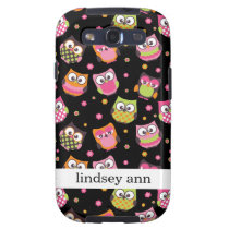 Cute Colorful Owls on Black casemate cases
