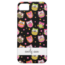 Cute Colorful Owls on Black casemate cases