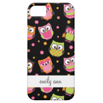 Cute Colorful Owls on Black casemate cases