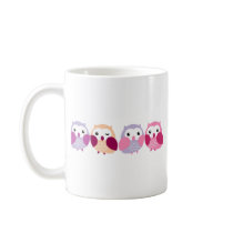 Cute Colorful Owls - Pink and Purple Pastels Coffee Mug