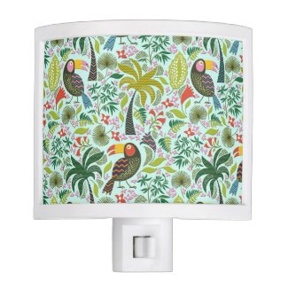Cute Colorful Parrot And Palm Tree Nite Light