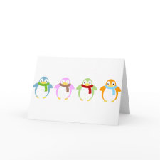 Cute Colorful Penguin card