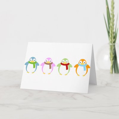 Cute Colorful Penguin Cards by blackunicorn