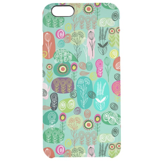 Cute Colorful Retro Cartoon Floral Pattern Uncommon Clearlyâ„¢ Deflector iPhone 6 Plus Case