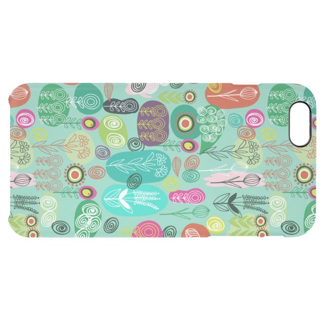 Cute Colorful Retro Cartoon Floral Pattern Uncommon Clearlyâ„¢ Deflector iPhone 6 Plus Case-5