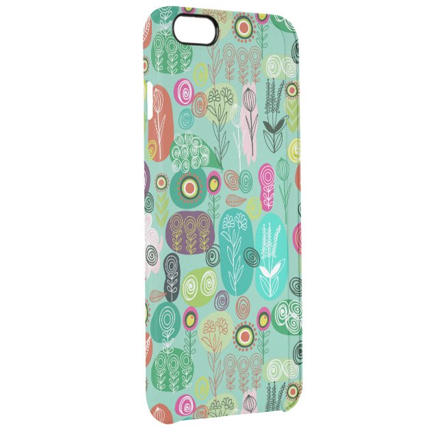 Cute Colorful Retro Cartoon Floral Pattern Uncommon Clearlyâ„¢ Deflector iPhone 6 Plus Case-2