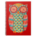 Cute Colorful Retro Owl Notebook