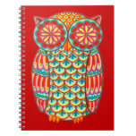 Cute Colorful Retro Owl Notebook