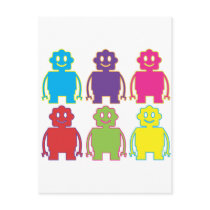 Cute Colorful Robots Postcard