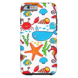 Cute Colorful See-life Illustration Pattern 2 Tough iPhone 6 Case