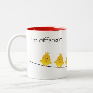 Cute & colorful toon of birds and a peacock mugs