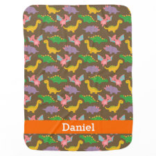 Cute Colourful Dinosaur Pattern for Babies Swaddle Blanket