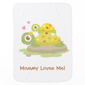 Cute Colourful Mommy Turtle and Child For Babies Receiving Blankets