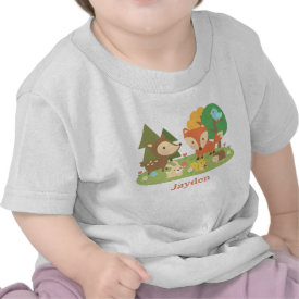 Cute Colourful Woodland Animal For Babies Tshirt