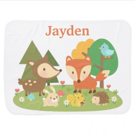 Cute Colourful Woodland Animal For Babies Swaddle Blankets