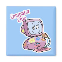 Cute Computer Chic Design magnets by geekme Cute Computer Chic Design magnets
