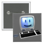 Cute computer smiley face. pinback buttons