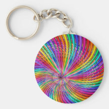 Cute Cool Abstract Pattern "Rainbow Swirl" Key Chain